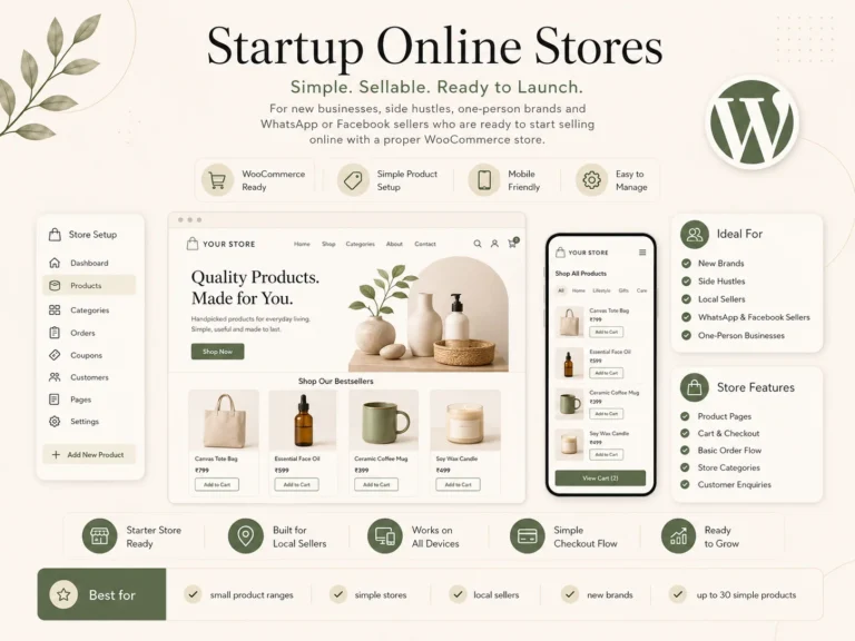 WooCommerce startup online store layout for a small business selling products online