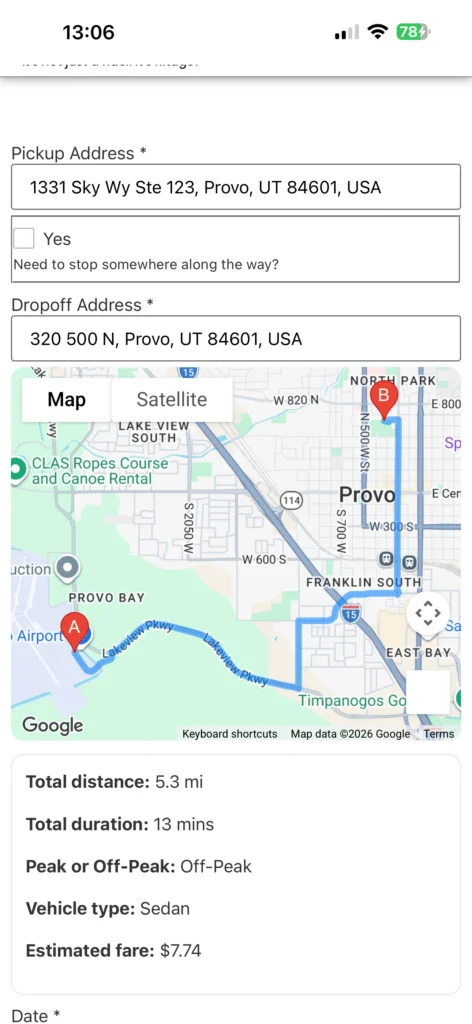 A screenshot of Ritugo.com displaying one of the system's operating features 4