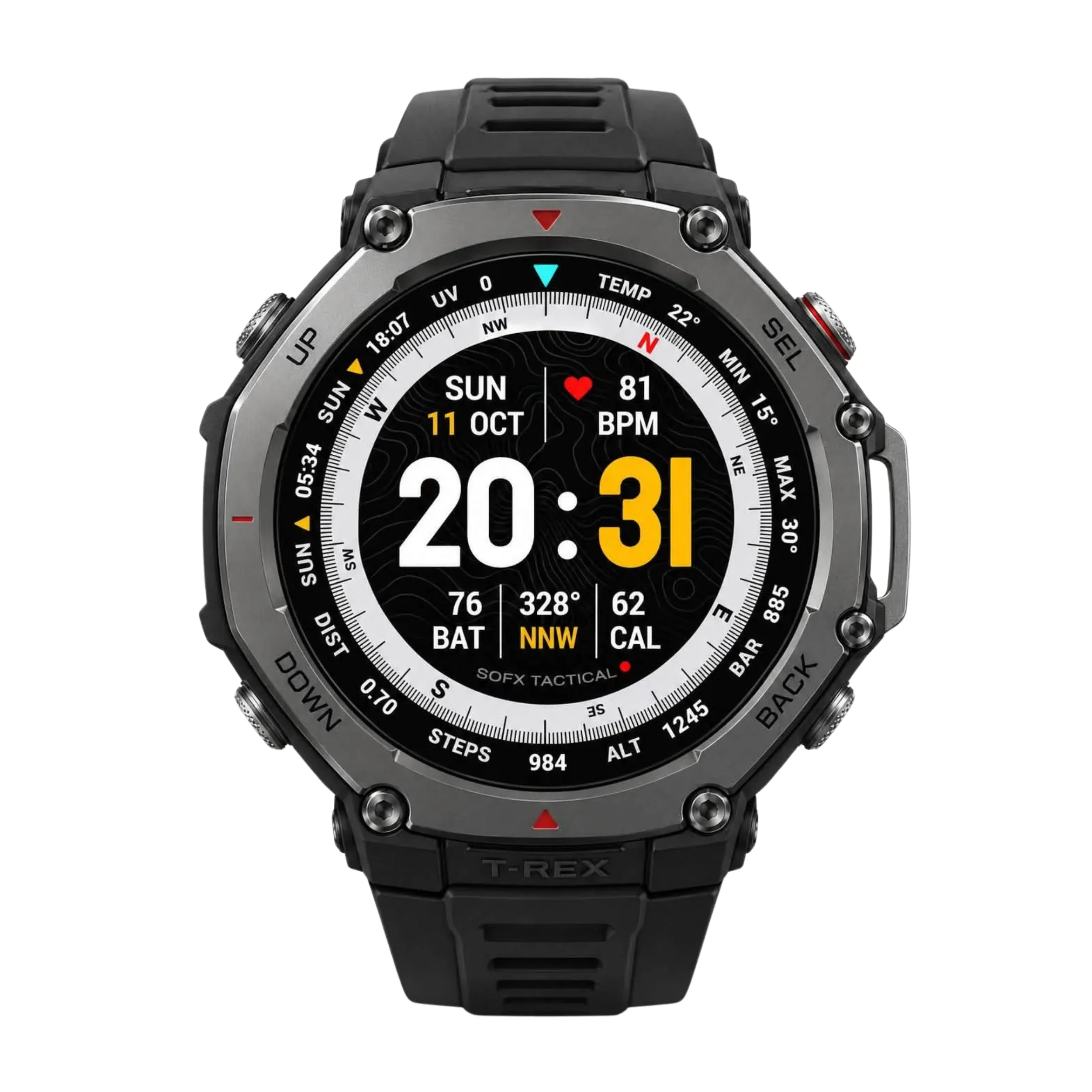 T-Rex 3 Watch Face | SOFX Tactical Compass for Amazfit